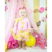 Light Pink Baby Pettitop Sparkle Gold Bow & 1st Sparkle Gold Birthday Number Painting & Light Pink Sparkle Gold Trimmed Baby Pettiskirt NG1803